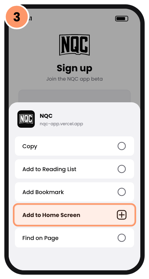 Step 3: Tap Add to Home Screen