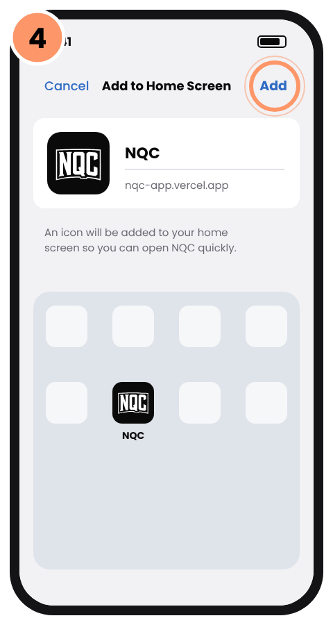 Step 4: Tap Add